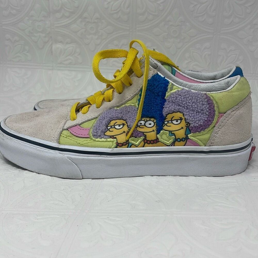 Vans x The Simpsons Multicolor Old Skool Bouvier Sisters Sneaker Men 6 Woman 7.5